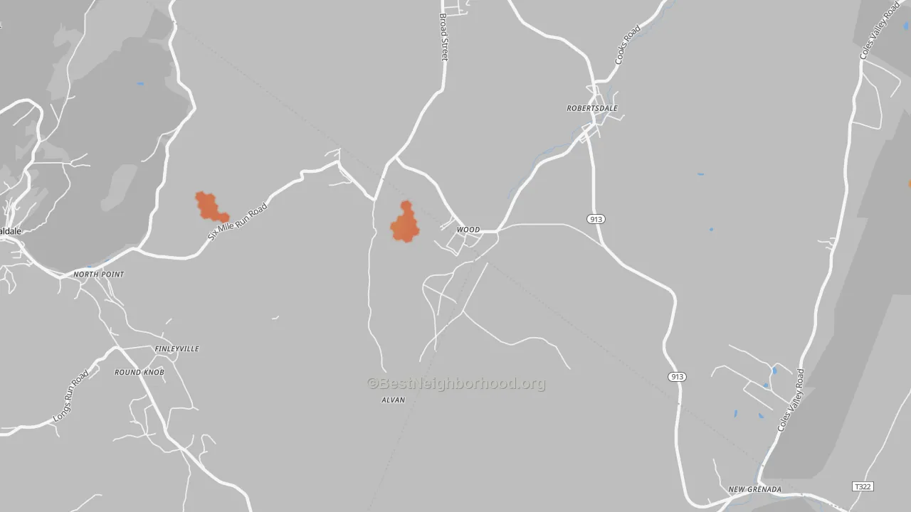 Bike Grade map of Wood, PA