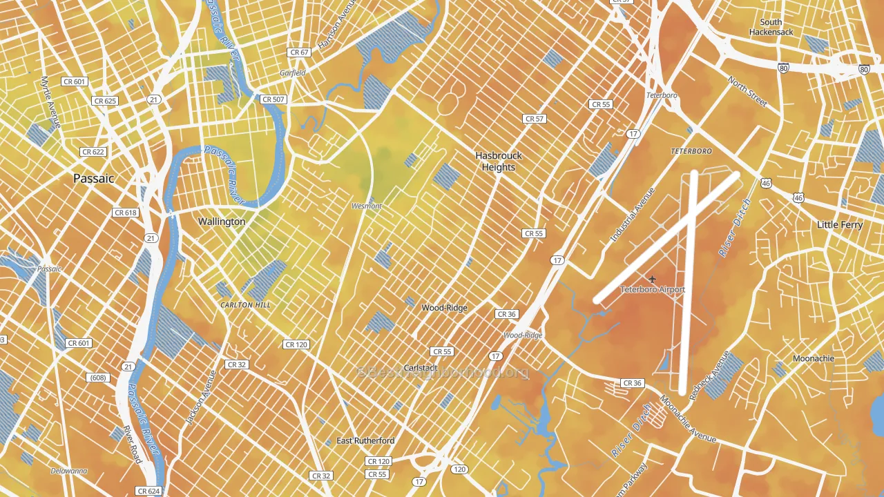 Bike Grade map of Wood-Ridge, NJ