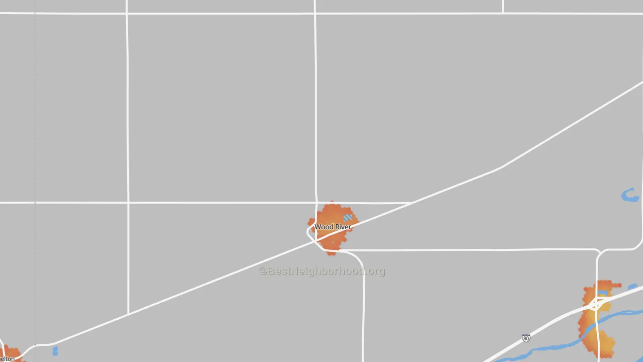 Bike Grade map of Wood River, NE