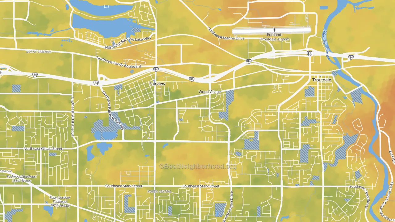 Bike Grade map of Wood Village, OR