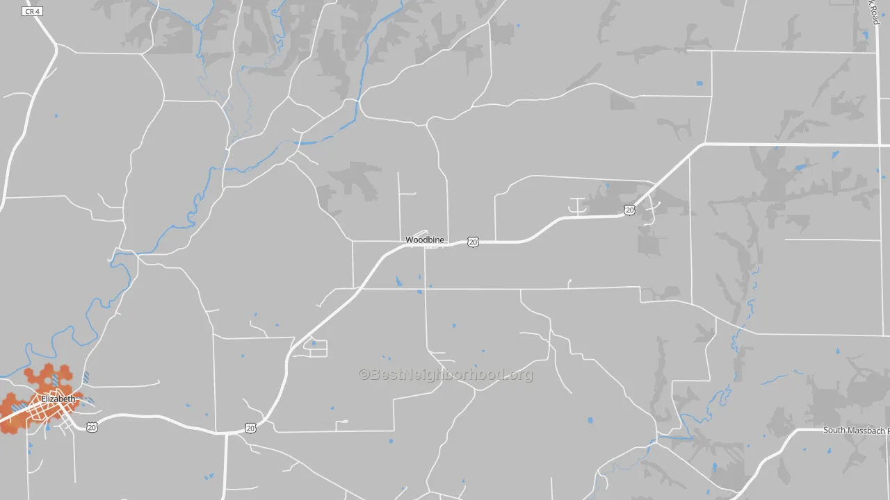 Bike Grade map of Woodbine, IL