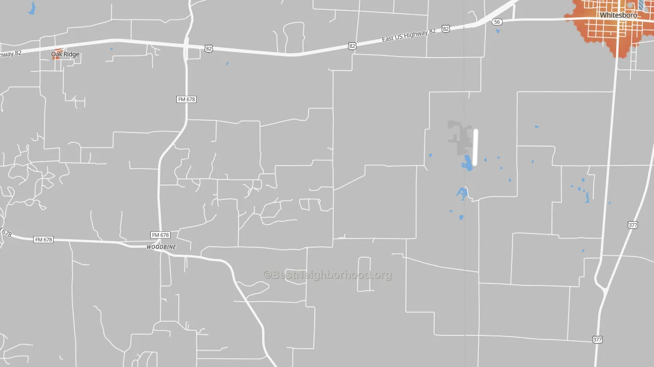 Bike Grade map of Woodbine, TX