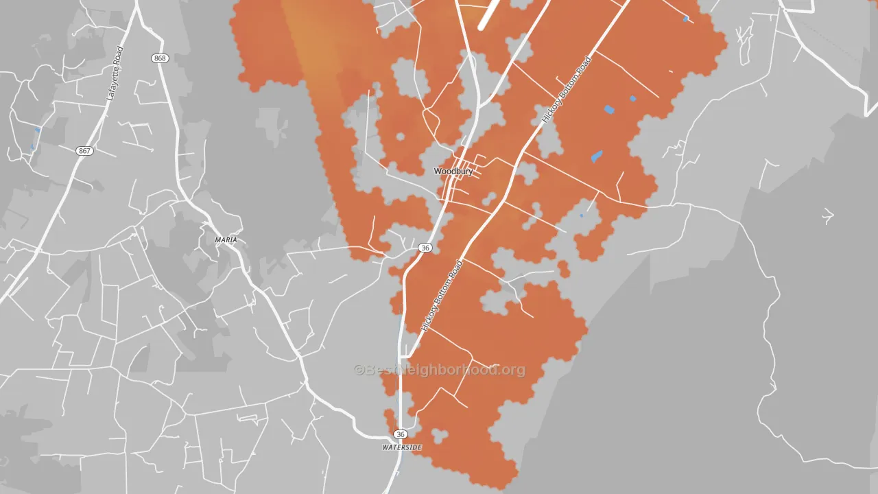 Bike Grade map of Woodbury, PA