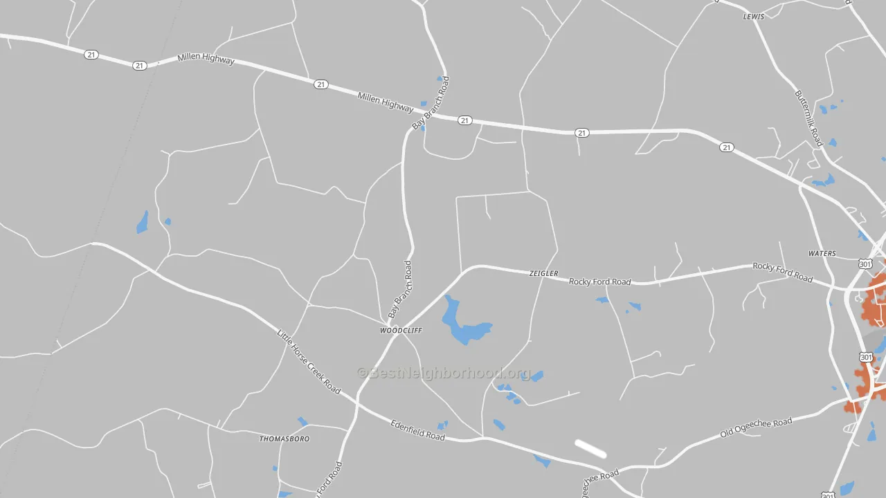 Bike Grade map of Woodcliff, GA