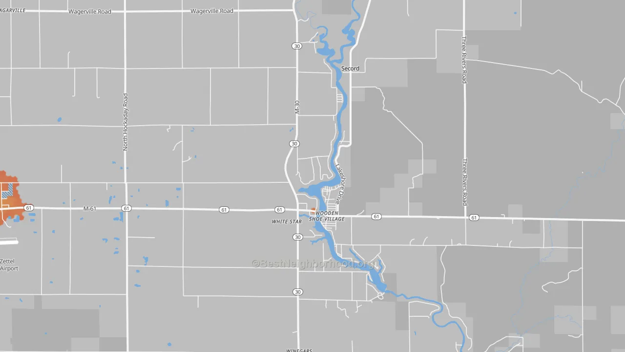 Bike Grade map of Wooden Shoe Village, MI