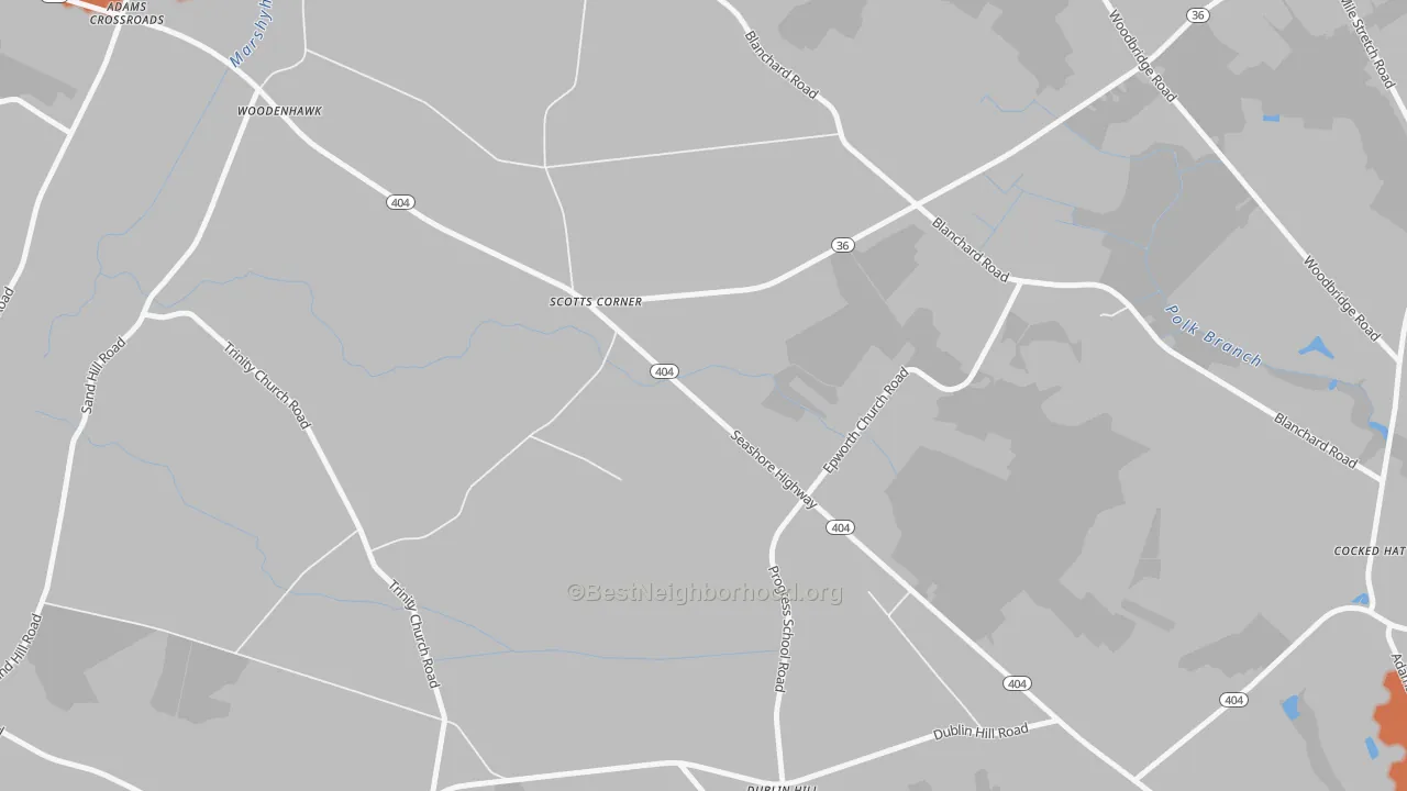 Bike Grade map of Woodenhawk, DE