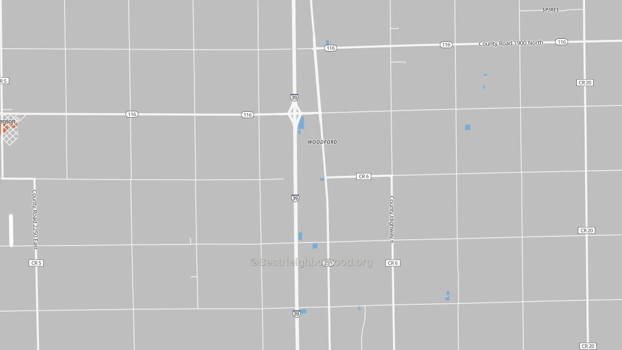 Bike Grade map of Woodford, IL