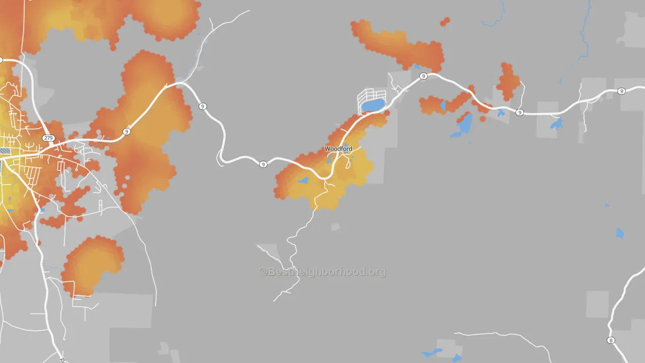 Bike Grade map of Woodford, VT