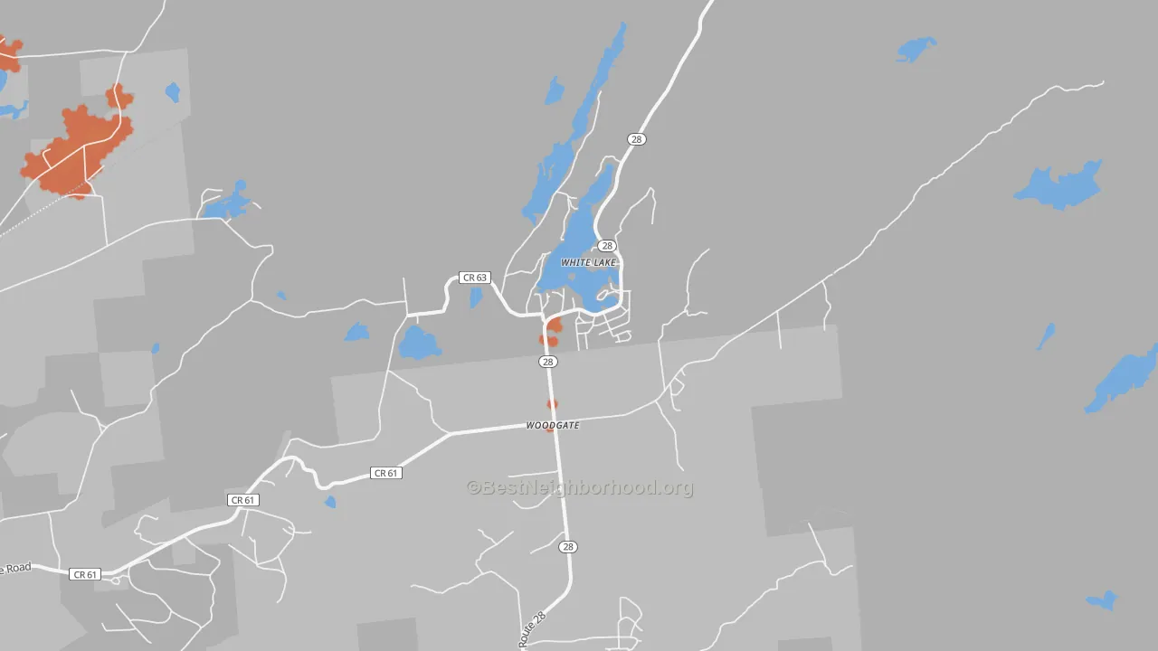 Bike Grade map of Woodgate, NY