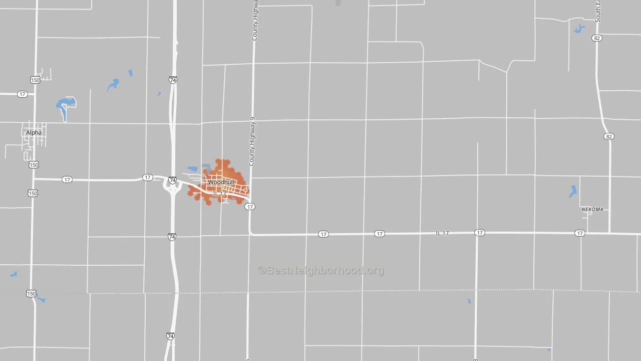 Bike Grade map of Woodhull, IL