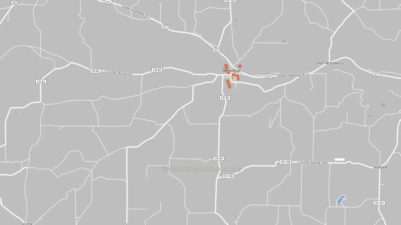 Bike Grade map of Woodhull, NY