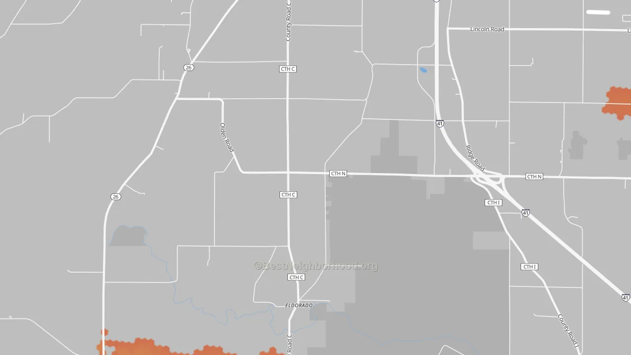 Bike Grade map of Woodhull, WI