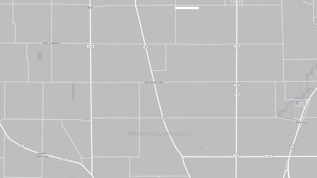 Bike Grade map of Woodington, OH