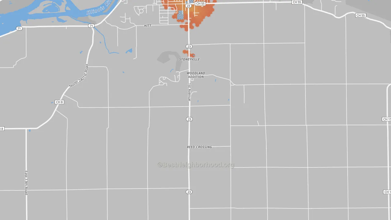 Bike Grade map of Woodland Addition, IL