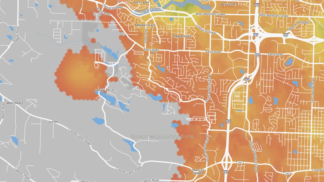 Bike Grade map of Woodland Edge, Little Rock, AR