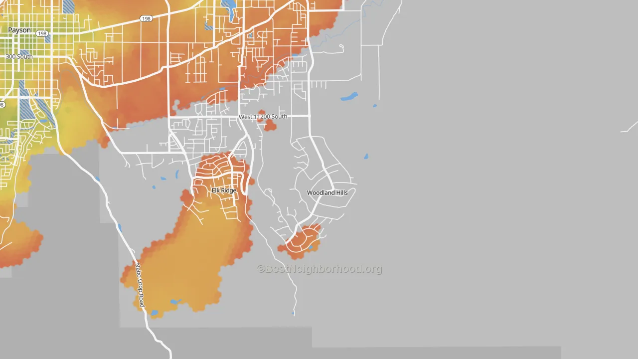 Bike Grade map of Woodland Hills, UT