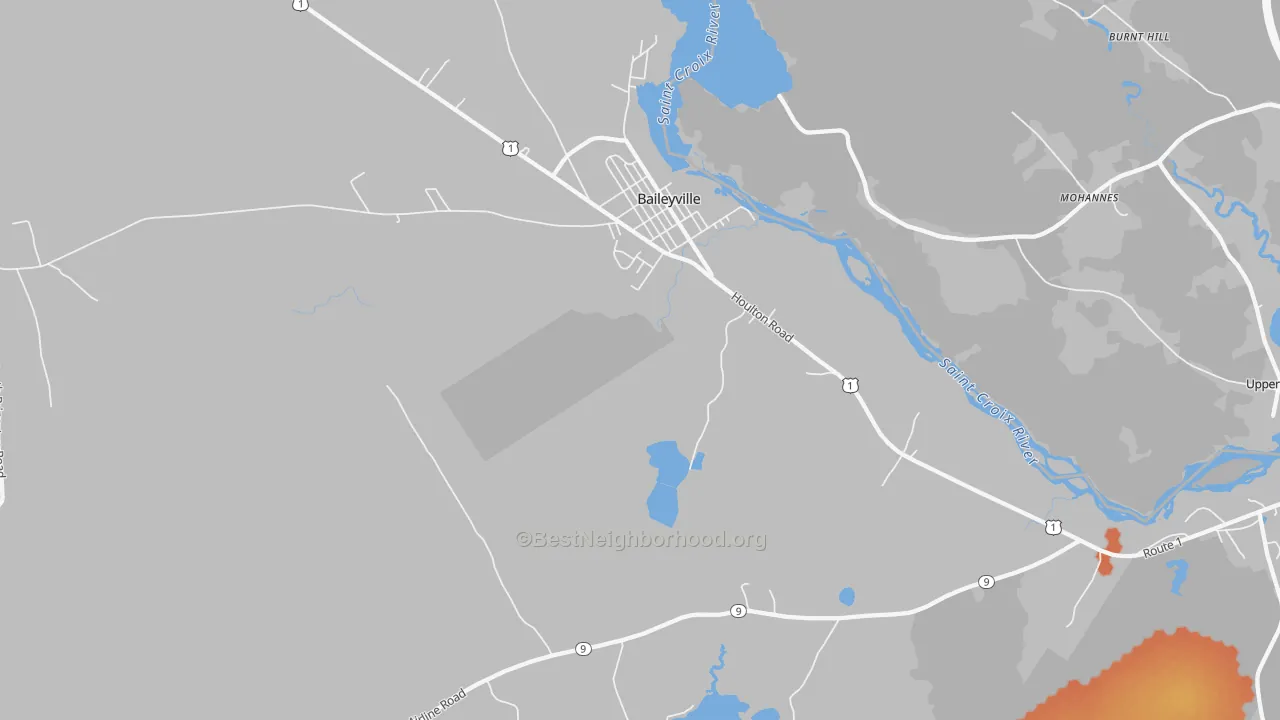 Bike Grade map of Woodland, ME