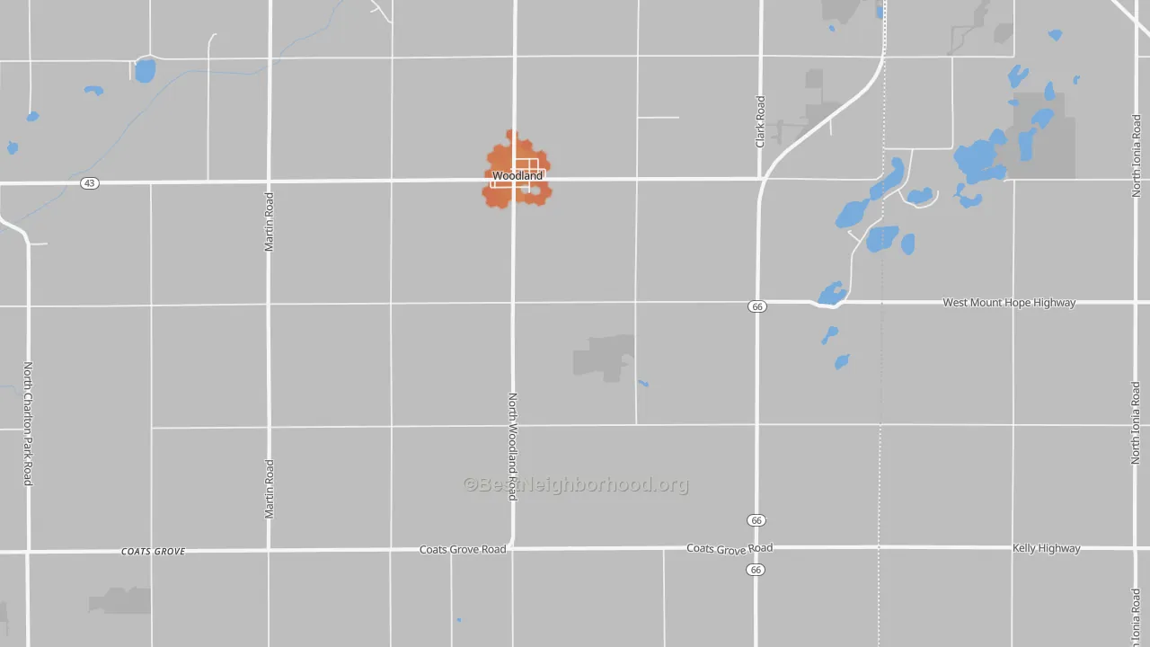 Bike Grade map of Woodland, MI