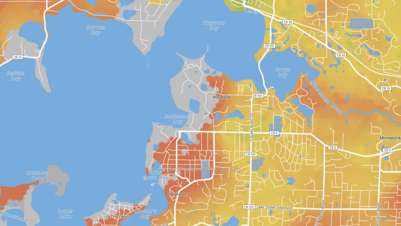 Bike Grade map of Woodland, MN