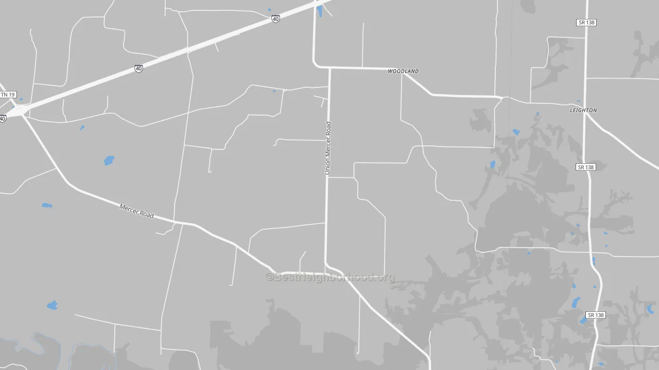 Bike Grade map of Woodland, TN