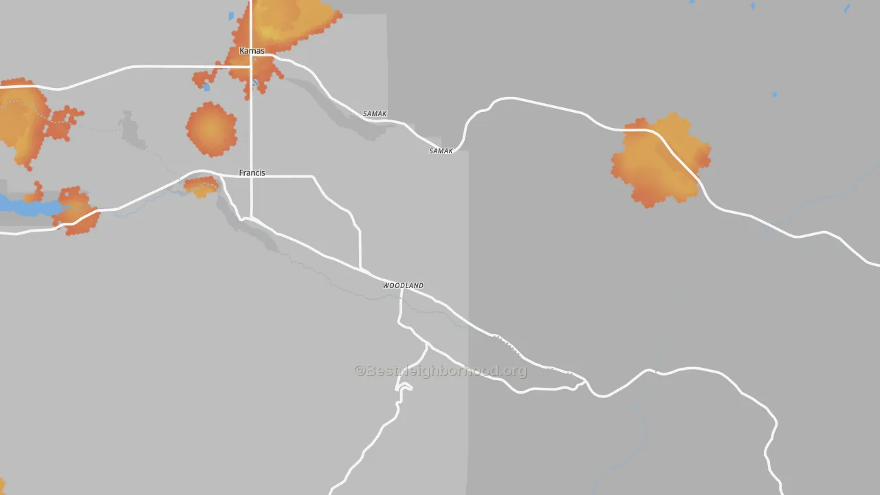 Bike Grade map of Woodland, UT