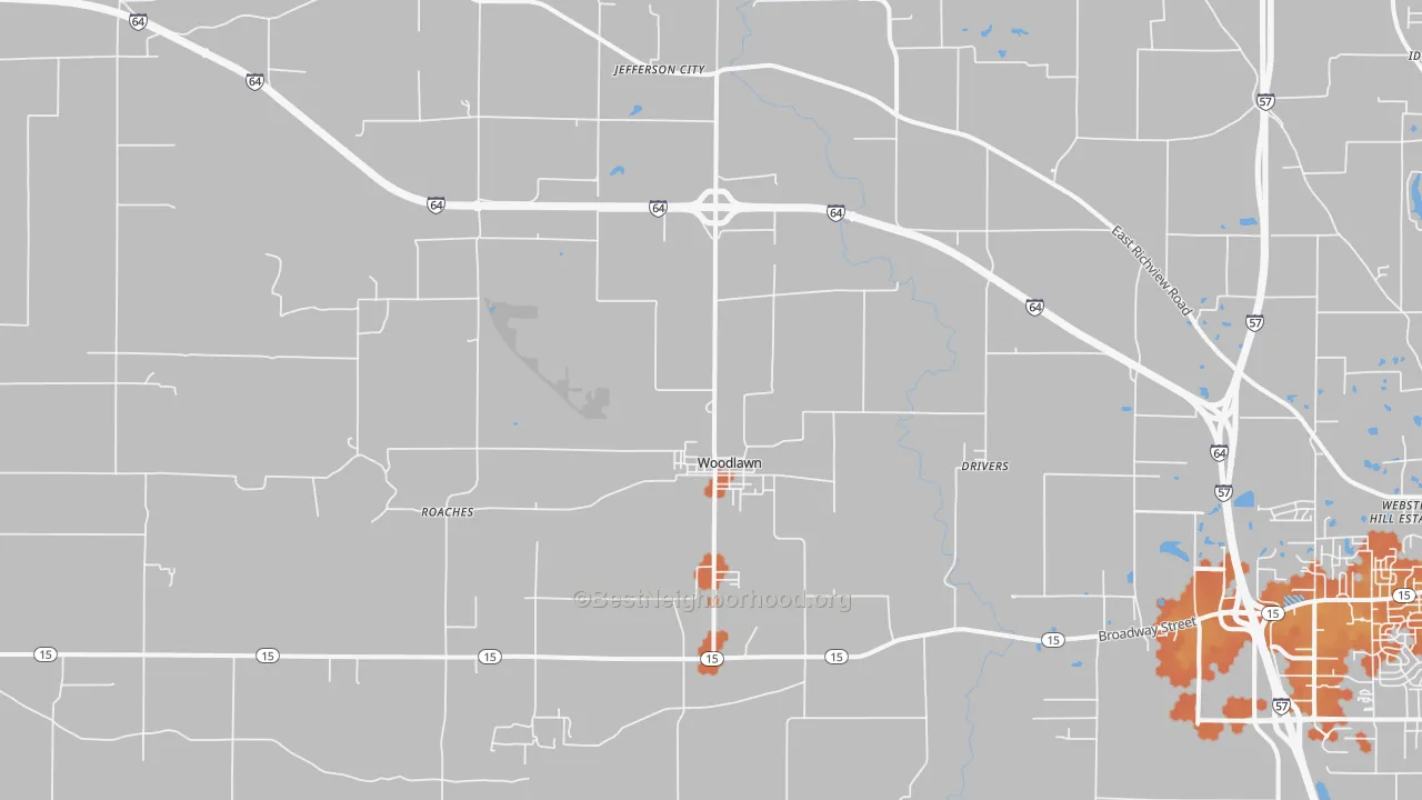 Bike Grade map of Woodlawn, IL