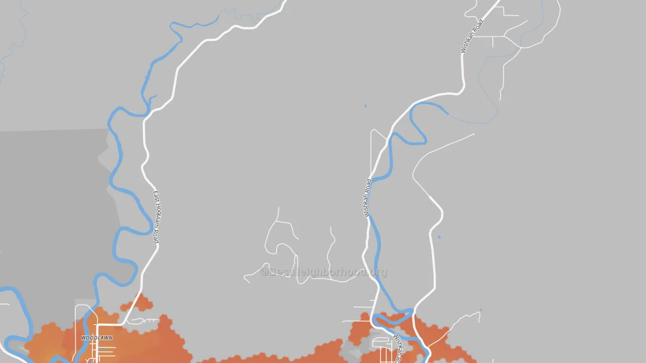 Bike Grade map of Woodlawn, WA