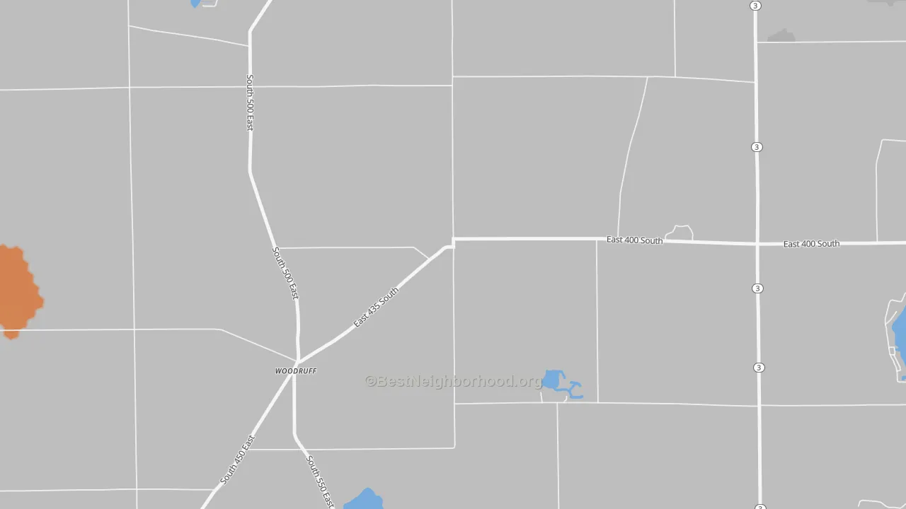Bike Grade map of Woodruff, IN