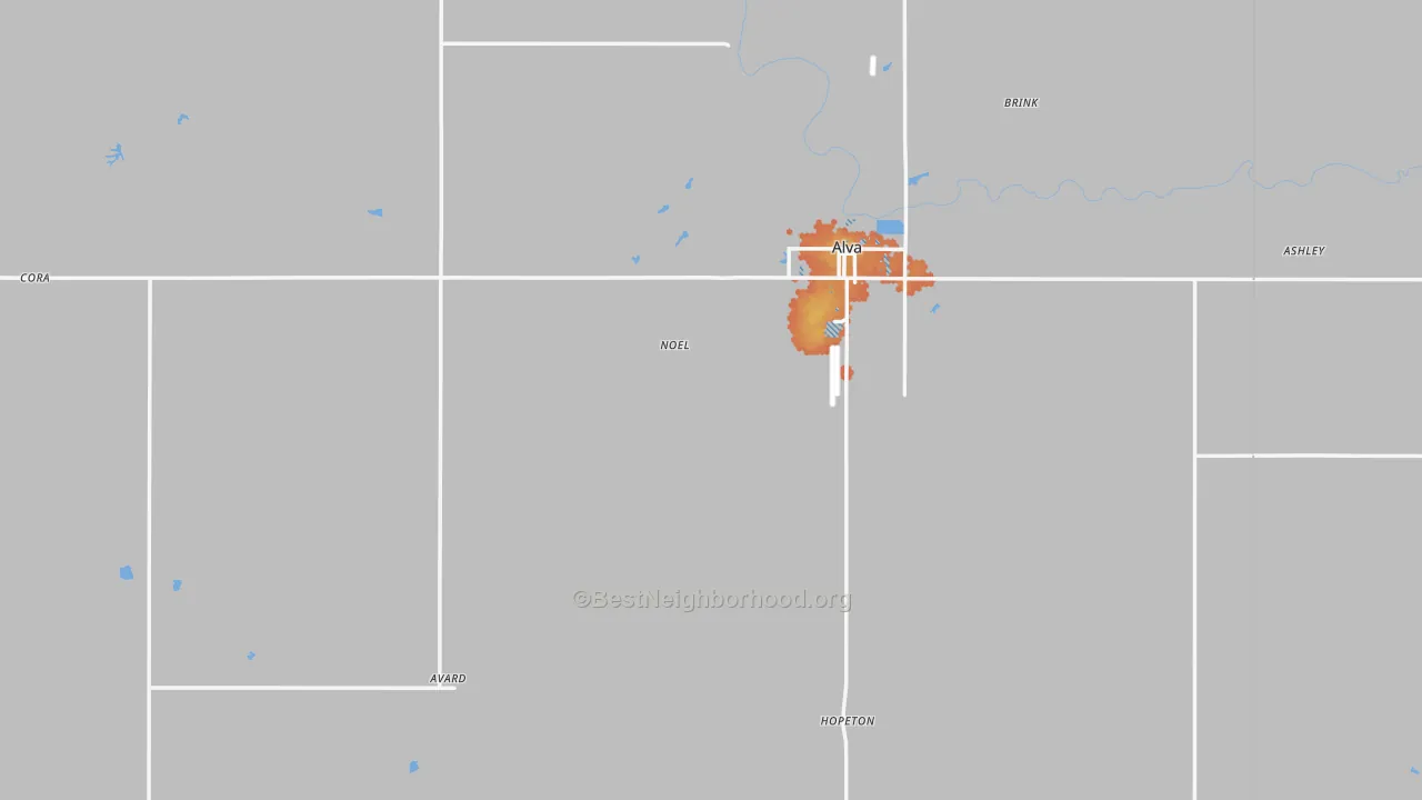 Bike Grade map of Woods County, OK