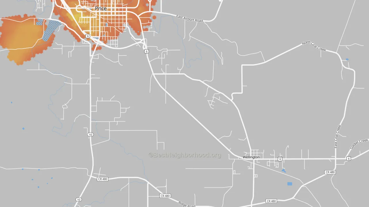 Bike Grade map of Woodside, UT