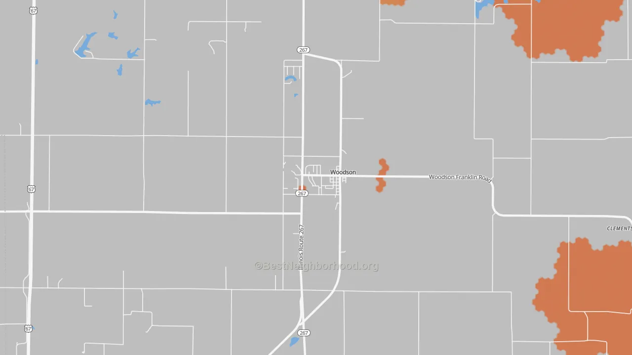 Bike Grade map of Woodson, IL