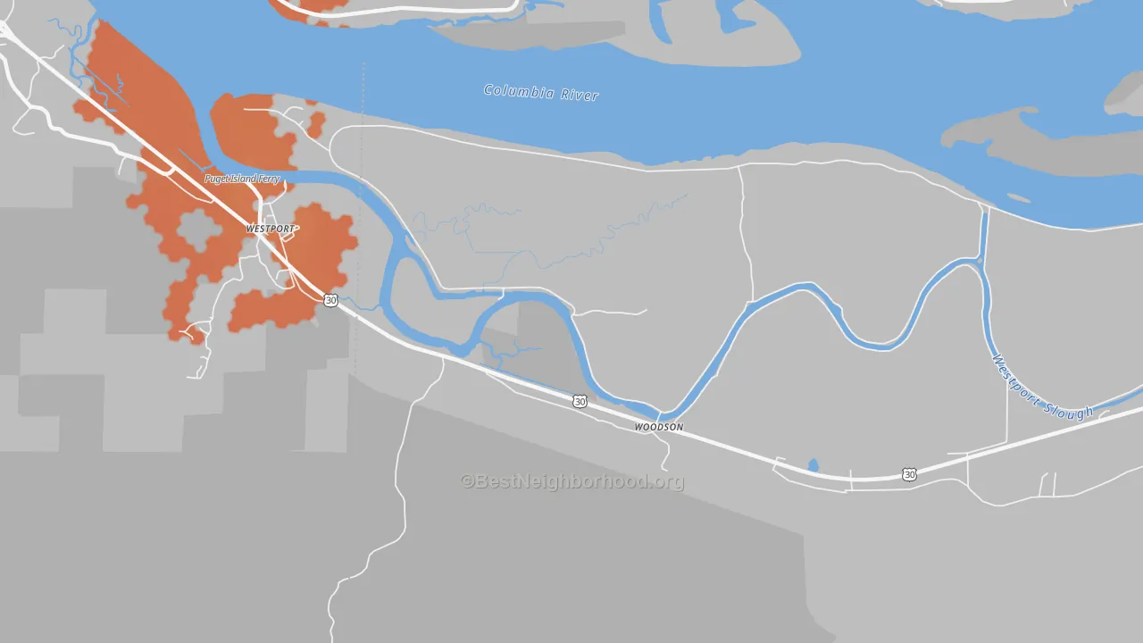 Bike Grade map of Woodson, OR