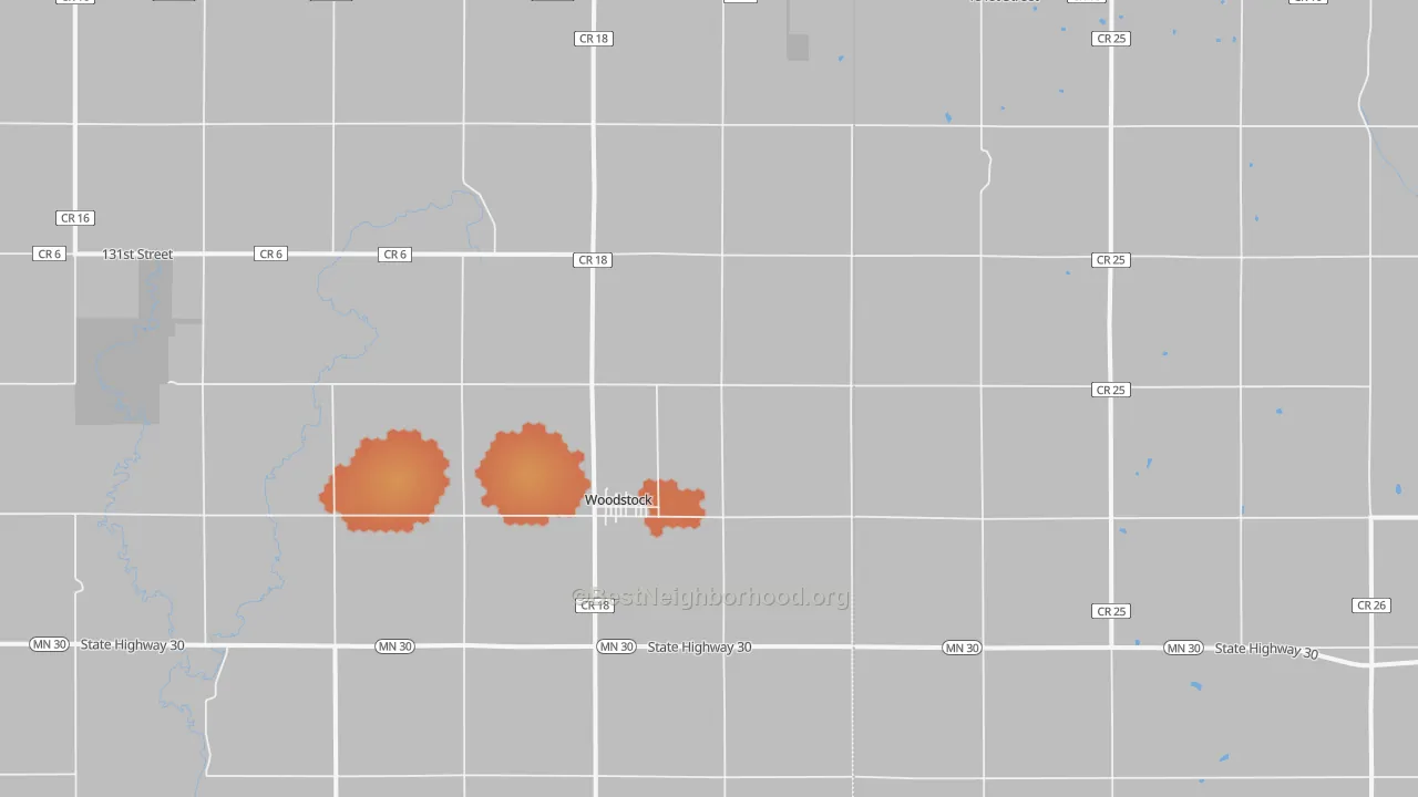 Bike Grade map of Woodstock, MN