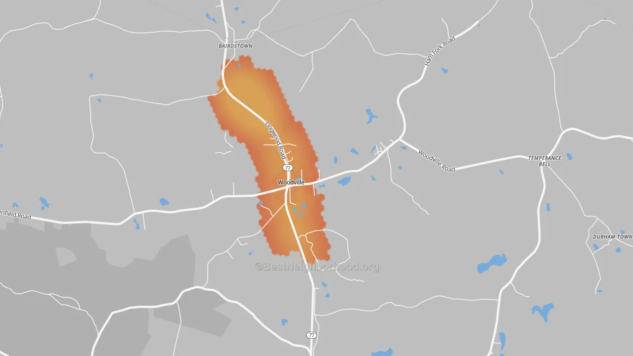 Bike Grade map of Woodville, GA