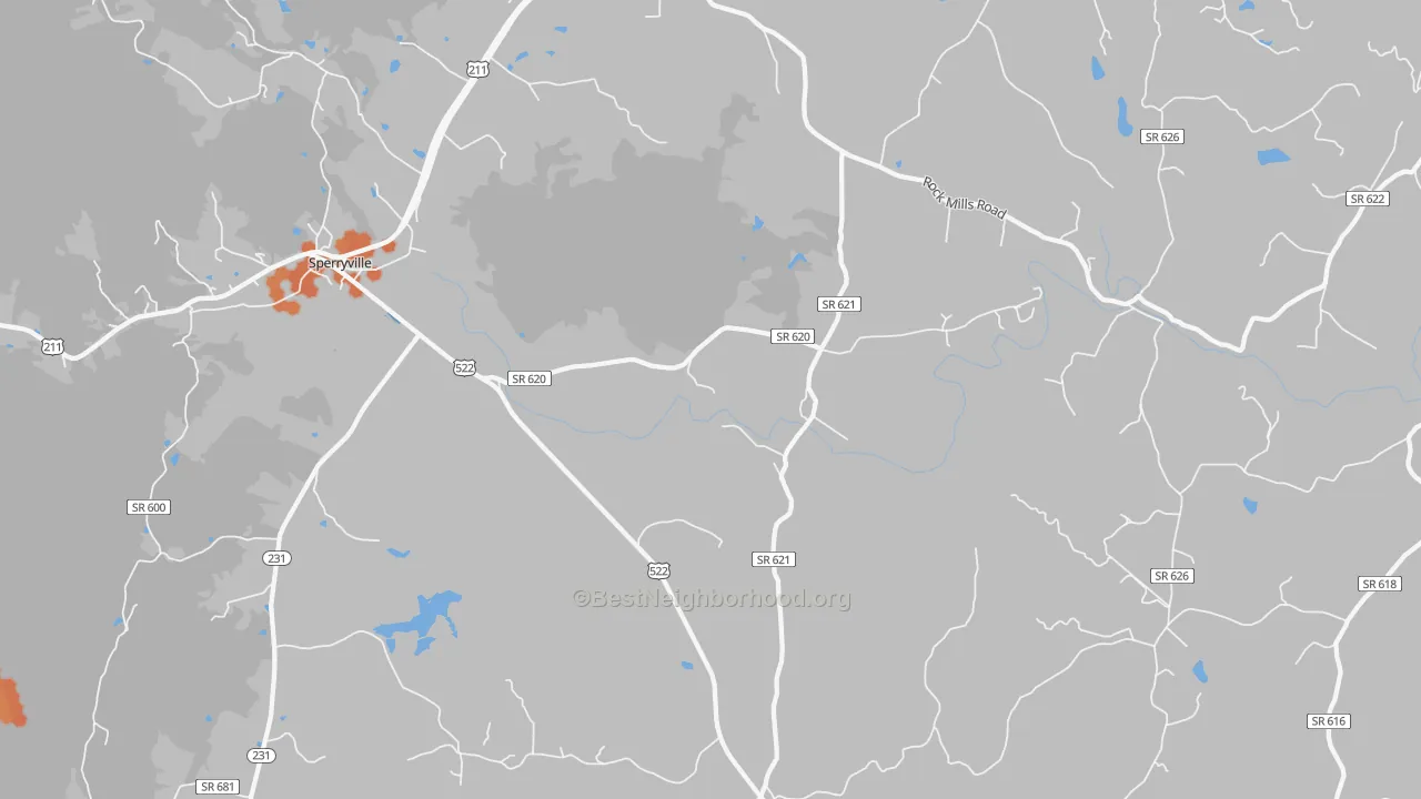 Bike Grade map of Woodville, VA