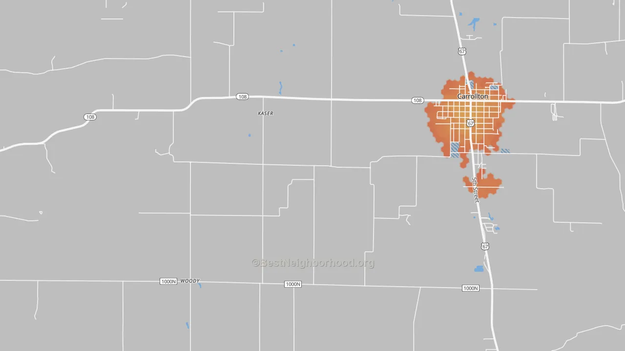 Bike Grade map of Woody, IL