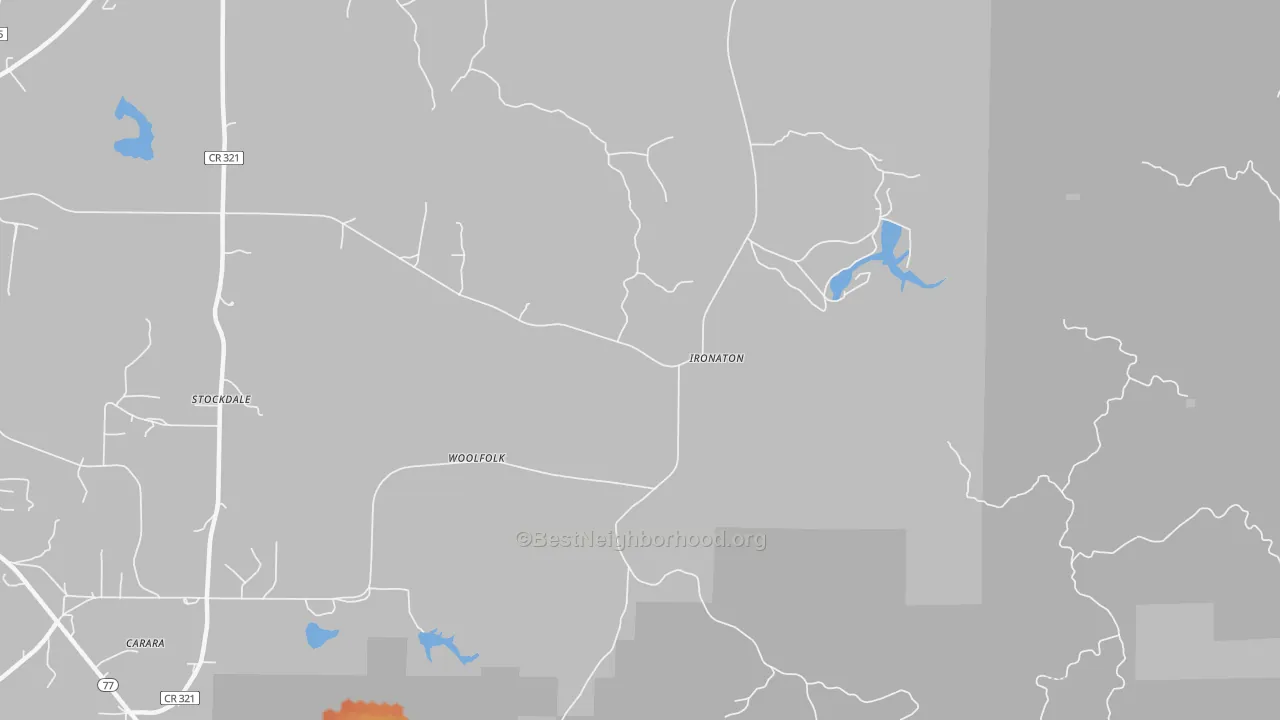 Bike Grade map of Woolfolk, AL