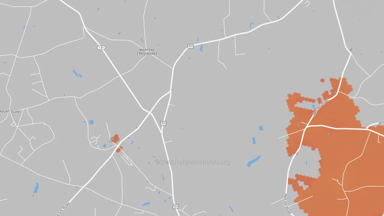 Bike Grade map of Wootens Crossroads, NC