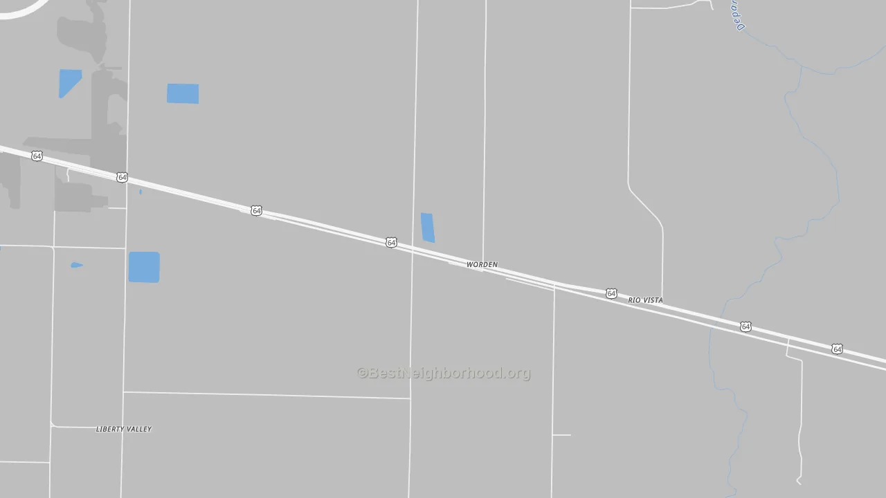Bike Grade map of Worden, AR