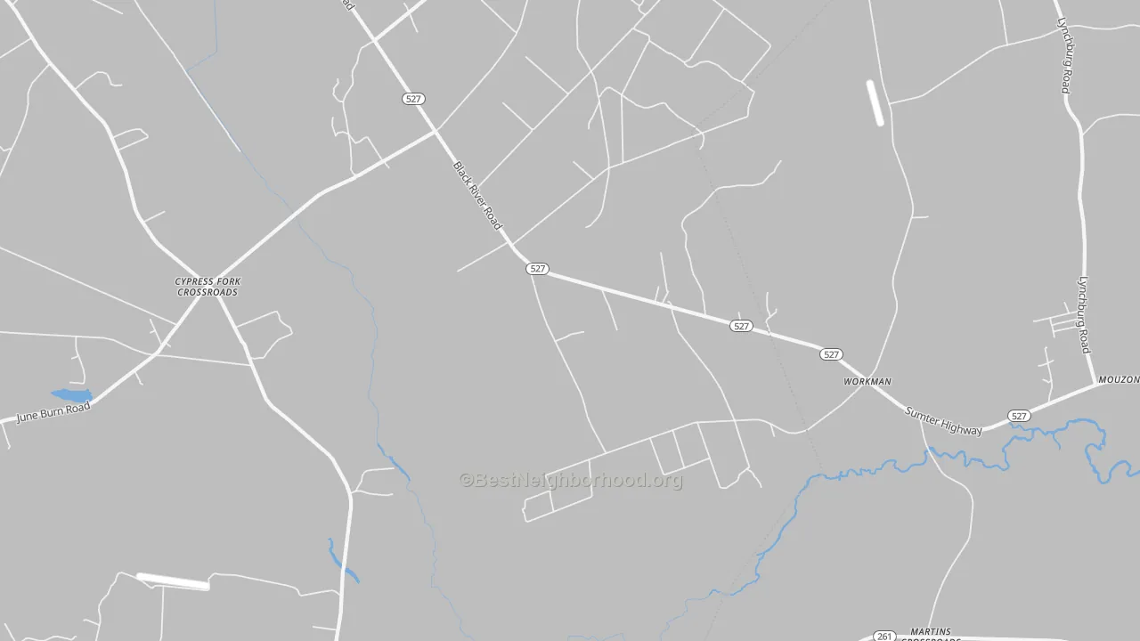 Bike Grade map of Workman, SC
