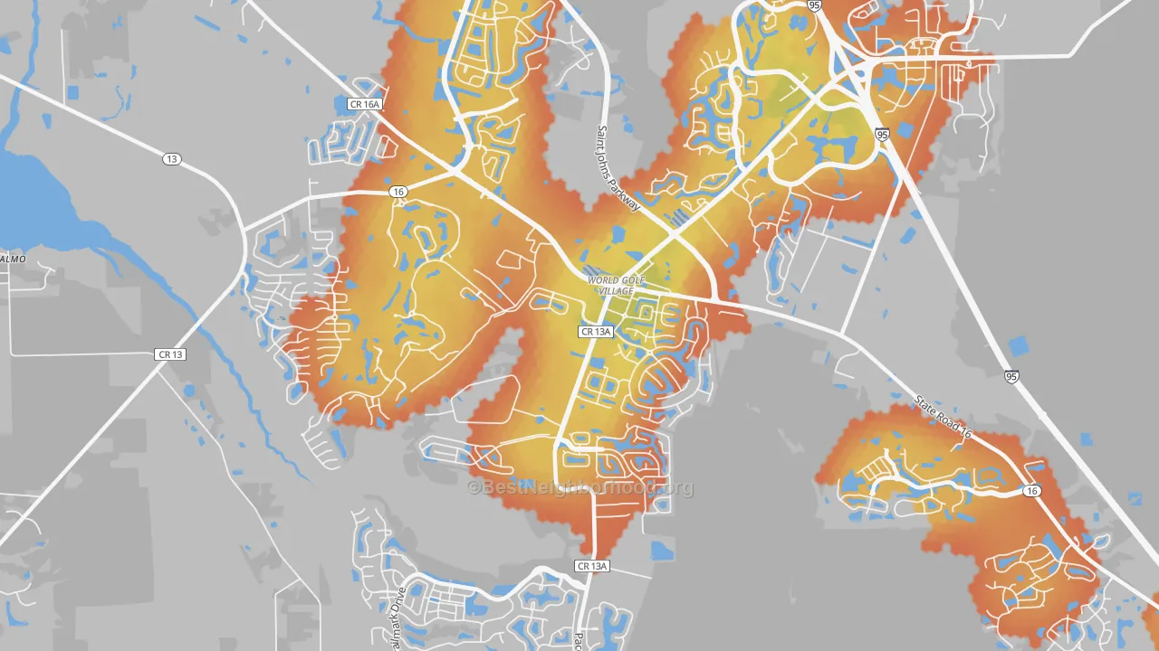 Bike Grade map of World Golf Village, FL