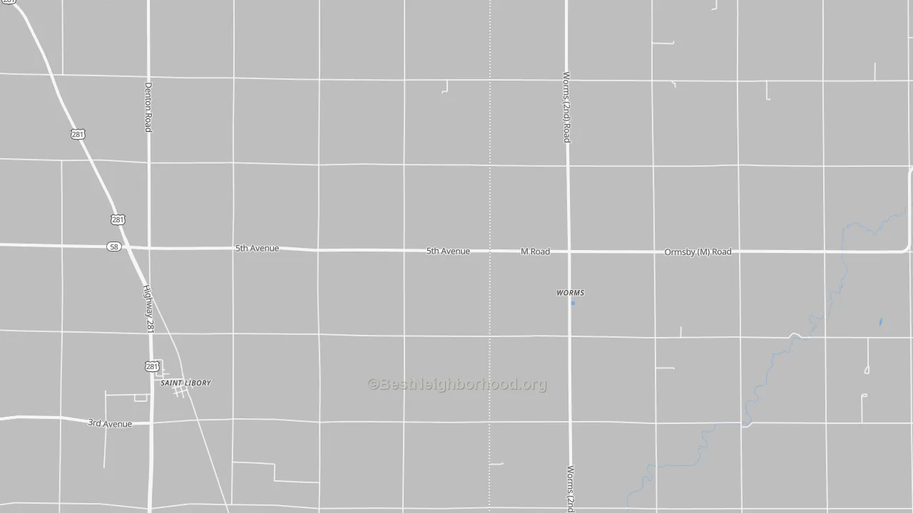 Bike Grade map of Worms, NE