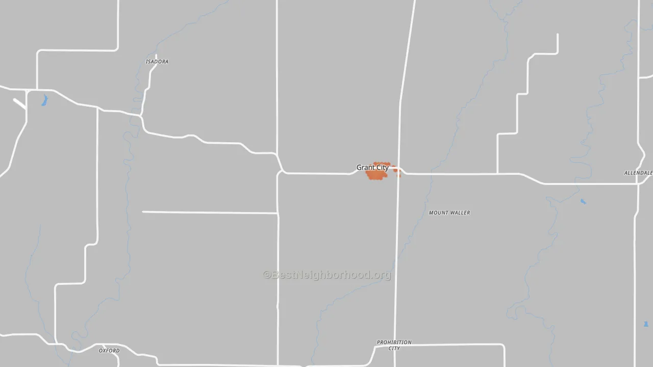 Bike Grade map of Worth County, MO