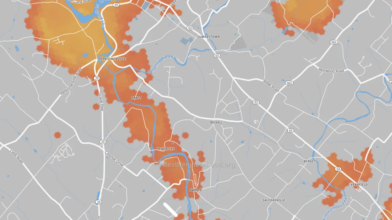 Bike Grade map of Woxhall, PA