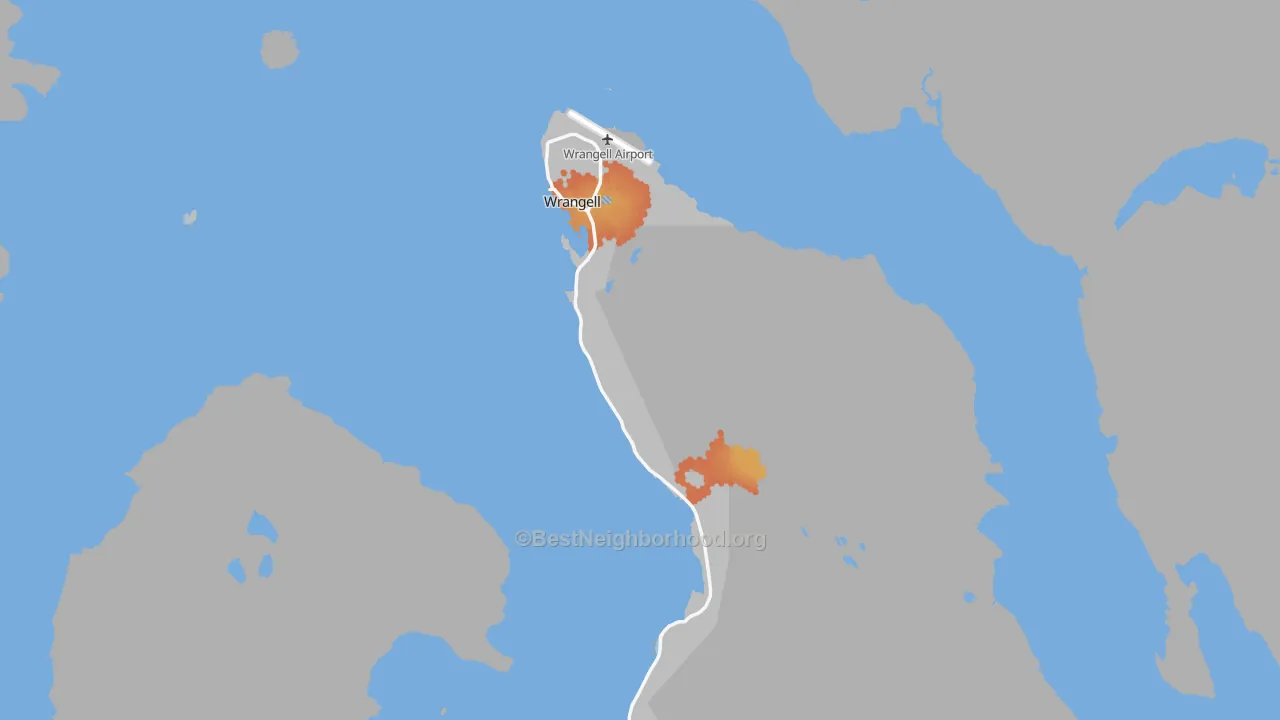 Bike Grade map of Wrangell, AK