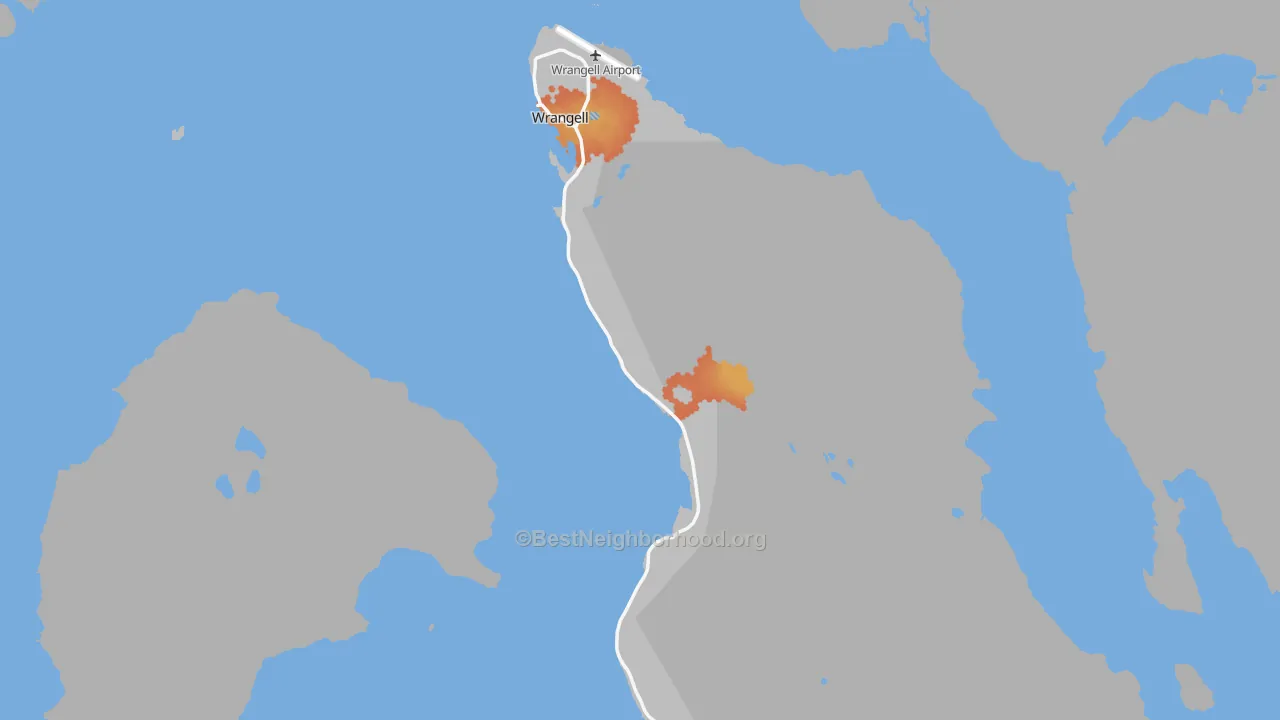 Bike Grade map of Wrangell City and Borough, AK