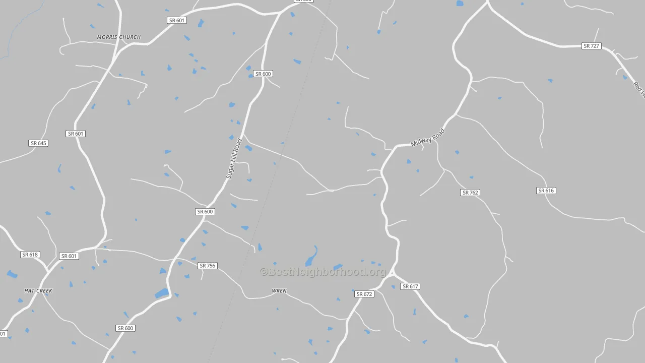 Bike Grade map of Wren, VA