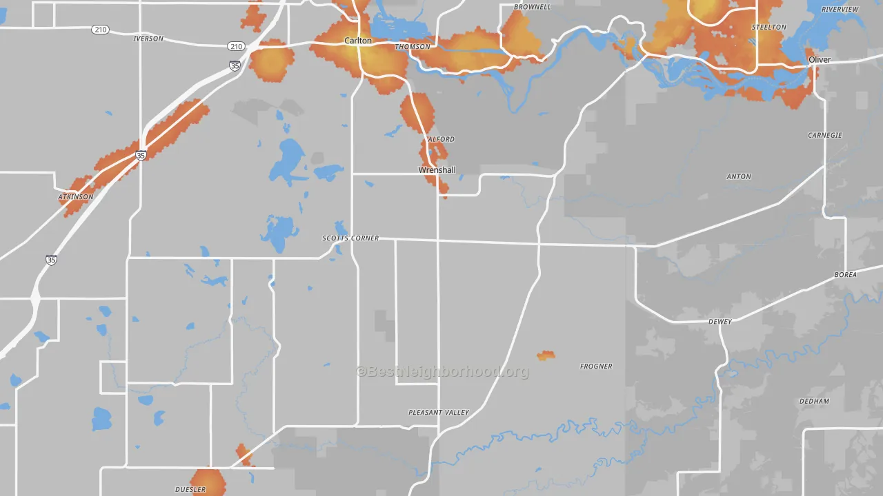 Bike Grade map of Wrenshall, MN