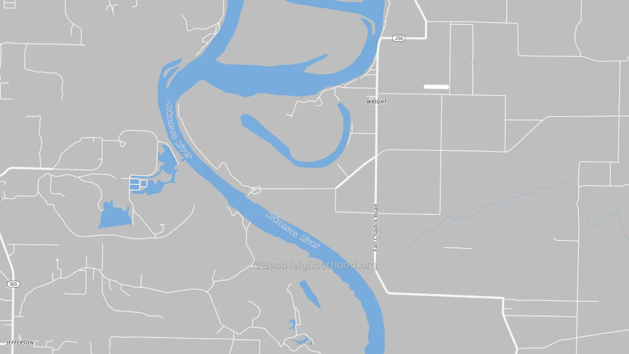 Bike Grade map of Wright, AR