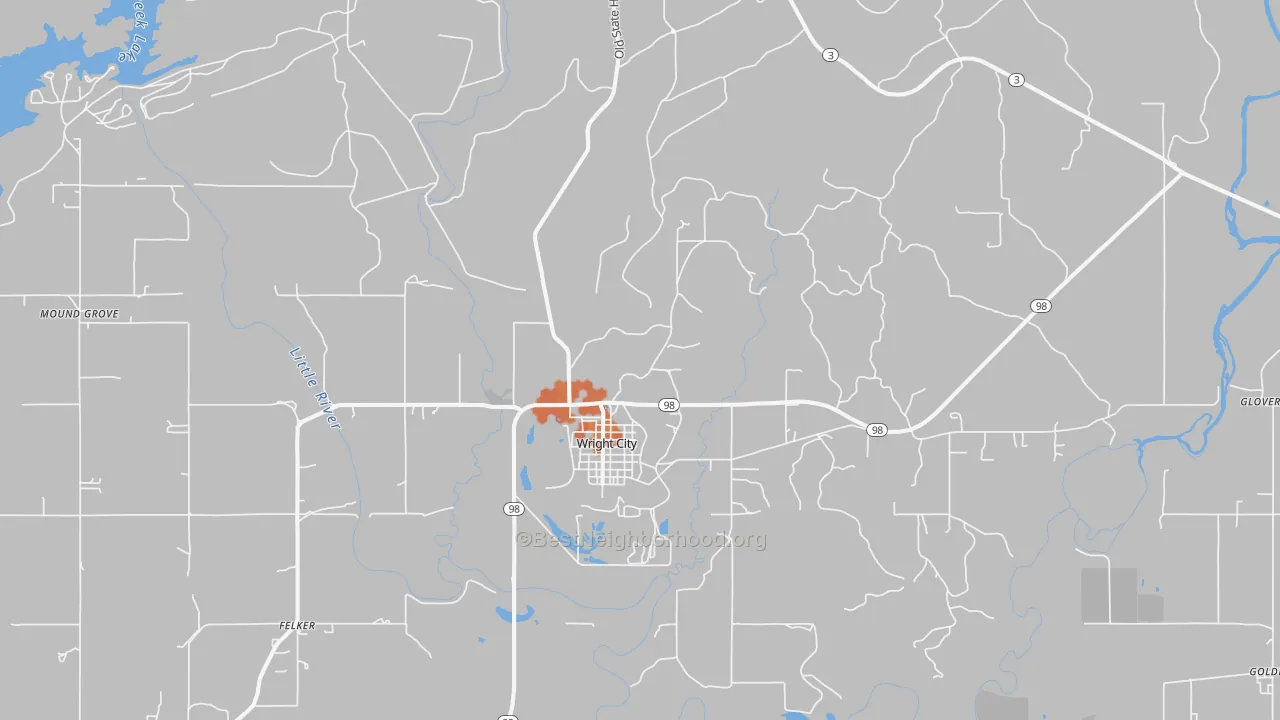 Bike Grade map of Wright City, OK
